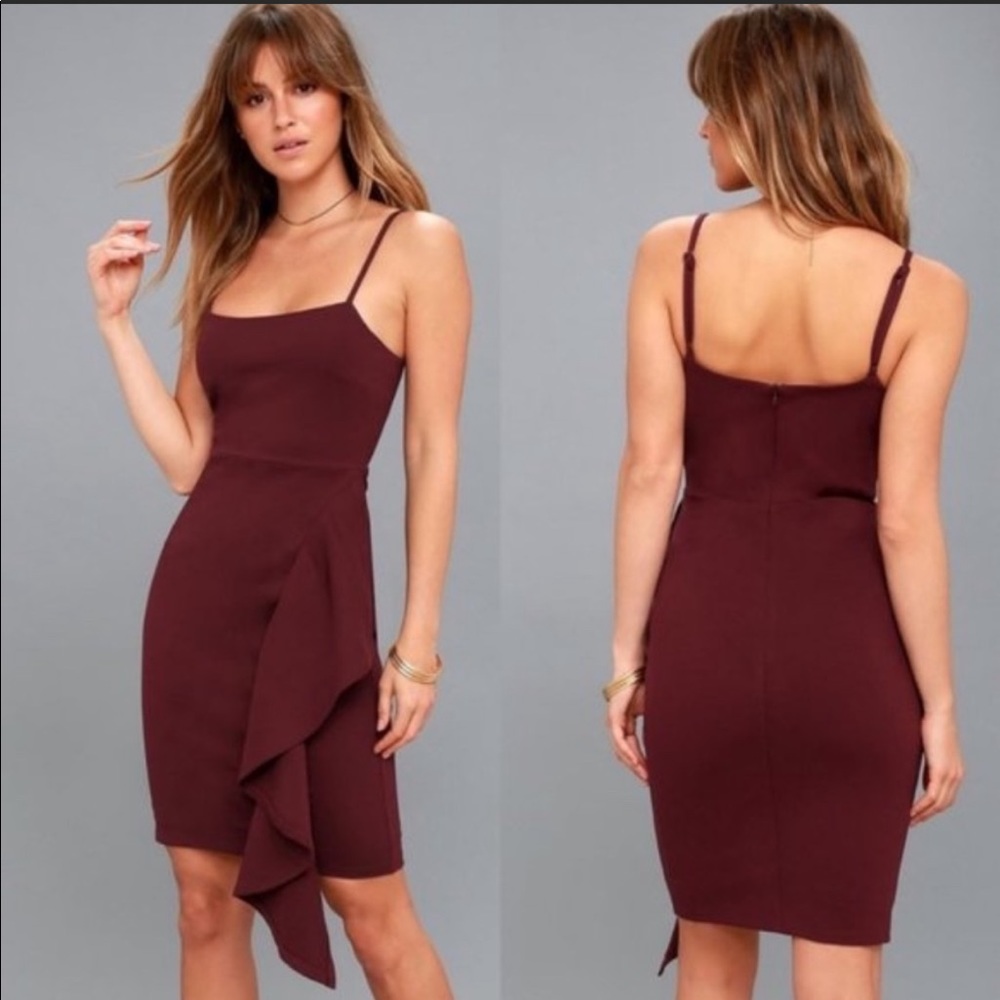Lulus | Burgundy Adelaide Cocktail Dress